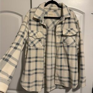 White and Blue Womens Flannel